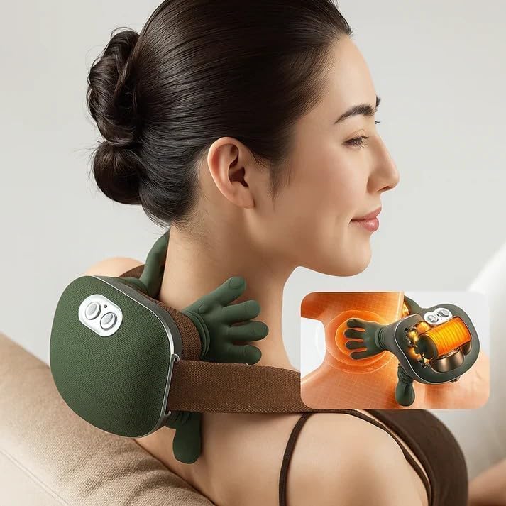 Electric Shoulder & Neck Massager – Deep Tissue Kneading + Heat Therapy for Pain Relief